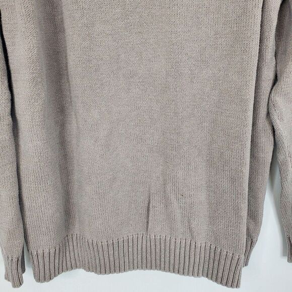 Tommy Bahama Mens Sweater Thick Heavy Cotton Beige Shallow V Neck Dad Grunge XXL - Picture 8 of 10